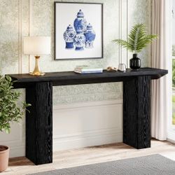 63" Console Table, Wooden Sofa Table Long Entryway Table