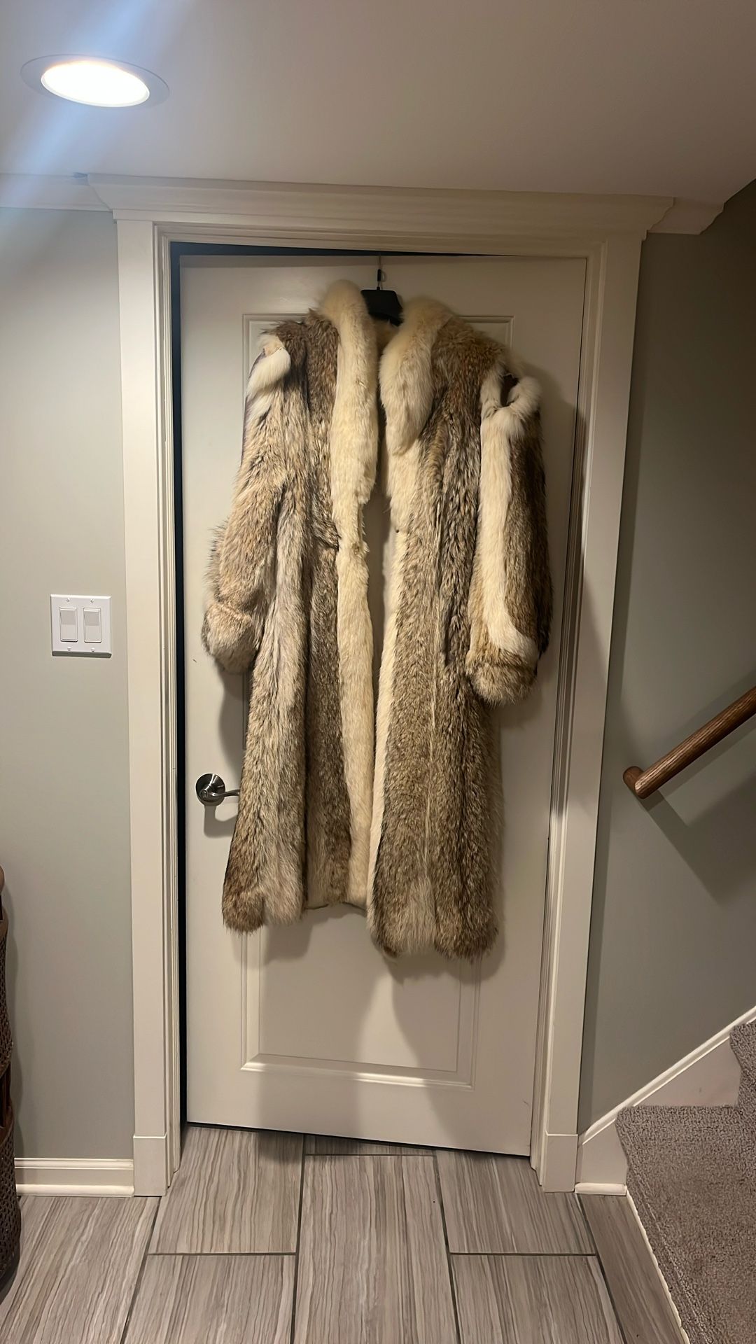 Vintage Coyote Fur Coat With Hood
