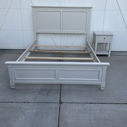 Refinished Full-size Bed And Matching Nightstand