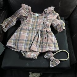 Infants Flannel One Piece Dress