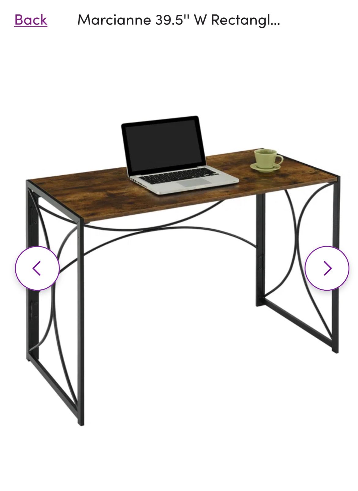 Marcianne 39.5'' W Rectangle Writing Folding Desk