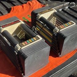  POWER BLOCK  : GOES UP TO   45 LB. ON EACH DUMBBELL =  CLASSIC ADJUSTABLE DUMBBELLS 