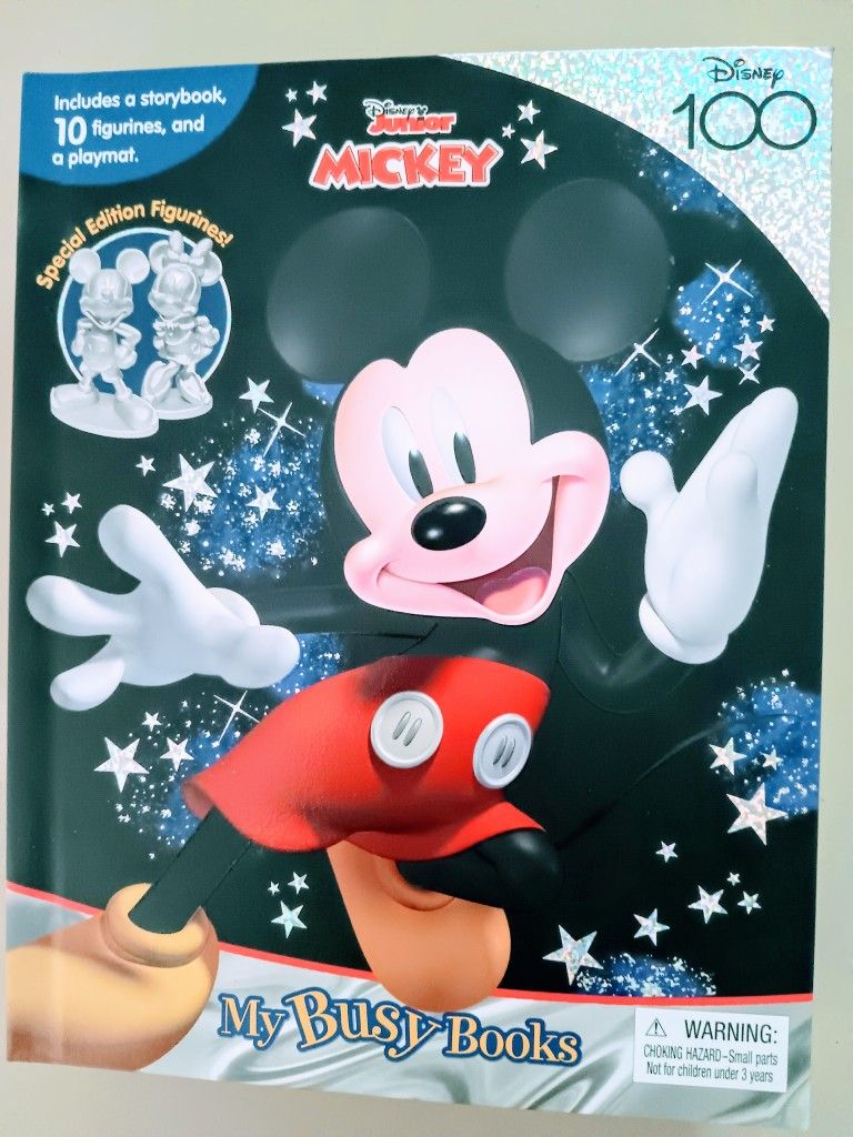 Disney Juniors Mickey Mouse 100 Anniversary Collectible Action Figure Book