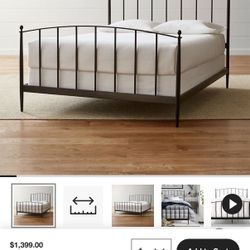 Crate & Barrel Mason Shadow Queen Bed – $800 OBO (Retails for $1,399 + tax)