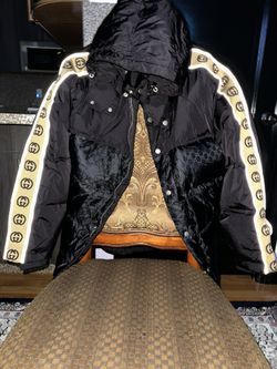 GG Jacquard Nylon Padded Coat in Black - Gucci