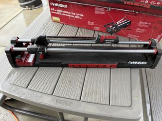 Husky 24 in. Tile Cutter with Tungsten Carbide Blade and Adjustable Gauge