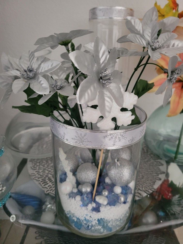 Beautiful Floral Winter Wondrland Ornament