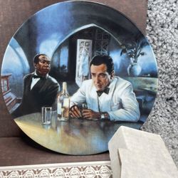 Knowles 1991 Casablanca Play It Sam Bogart Collectible Plate W/ Original Box