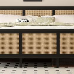 NEW King Size Modern Rattan Bed Frame/ Headboard 