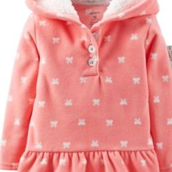 6 Months Carter's Coral Hoodie with Bow Accents