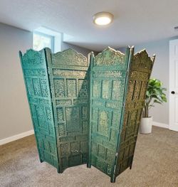 Four Panel Wood Room Divider