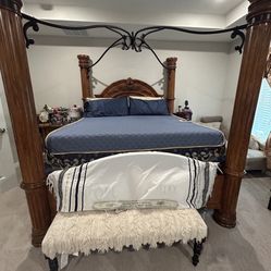 King Four Poster Bed Frame mattress not included