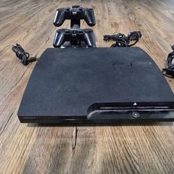 PS3 250GB Slim W/ 2 Controllers