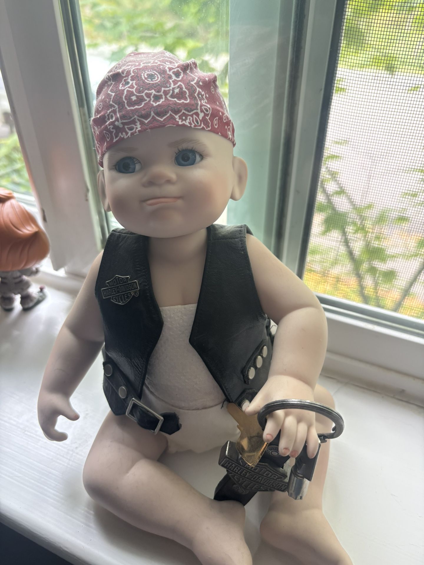 Porcelain Harley Davidson, Little Biker Doll
