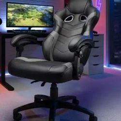 RESPAWN GRAY BONDED LEATHER RACING STYLE GAMING CHAIR