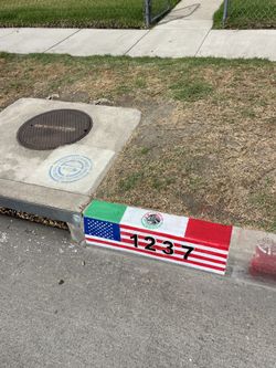 Decorative Curb Address Mexican/American Flag 🇲🇽🇺🇸