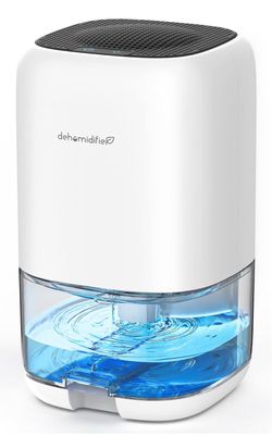 35 OZ Dehumidifier for Bedroom RV, Quiet with Auto Shut Off, White 280 Sq.Ft Small Dehumidifiers for Home Bathroom Closet, 7 Color Light, 28dB Ultra Q