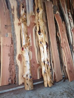Live Edge Wood Slabs and Rustic Log Posts