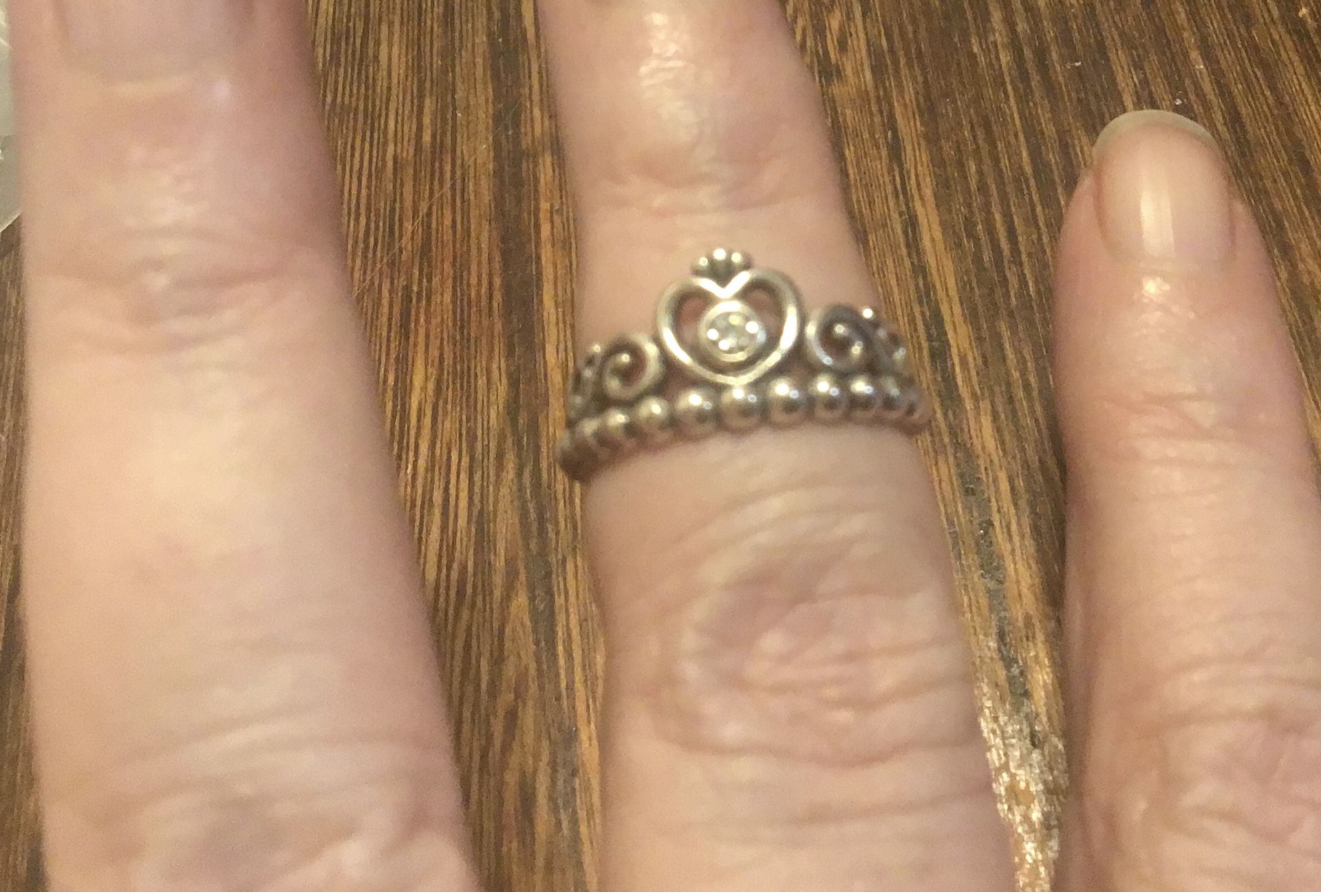 Sterling Cz Pandora tiara ring Size 5