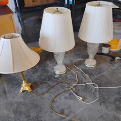 Lamps...Brass....2 Glass Lamps