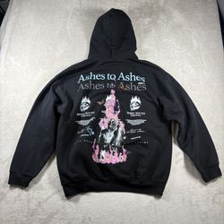 CIVIL REGIME Ashes To Ashes Men’s Size L Black Hoodie Rebel Youth Gym #1712