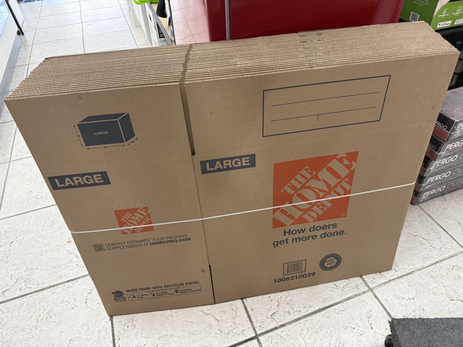 26 in. L x 16 in. W x 15 in. D Large Moving Shipping and Packing Box with Handles ($ 2 - EACH BOX)