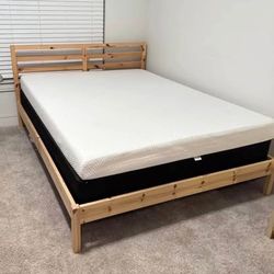 Queen Bedroom Set- Mattress, Bed Frame, Nightstand & Foundation Included