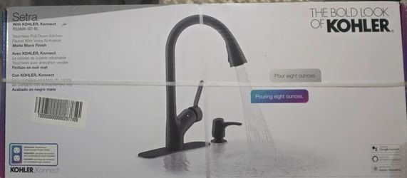 Setra Touchless Pull-Down Kitchen Faucet With Voice Activation Matte Black Finish