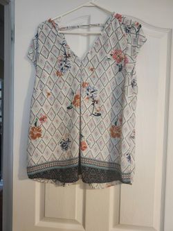 Floral Boho Print Short Sleeve Blouse