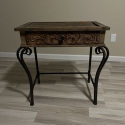 Wrought Iron And Wood Table