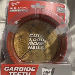 NEW IN PACKAGE Milwaukee Big Hawg 4-1/4 in. Carbide Tipped Hole Saw 1 pc Milwaukee Big Hawg with Carbide Teeth 