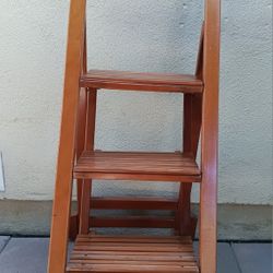 3 Step Wooden Folding Ladder