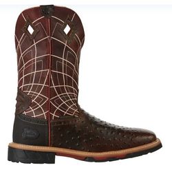 Justin Ostrich Work Boots