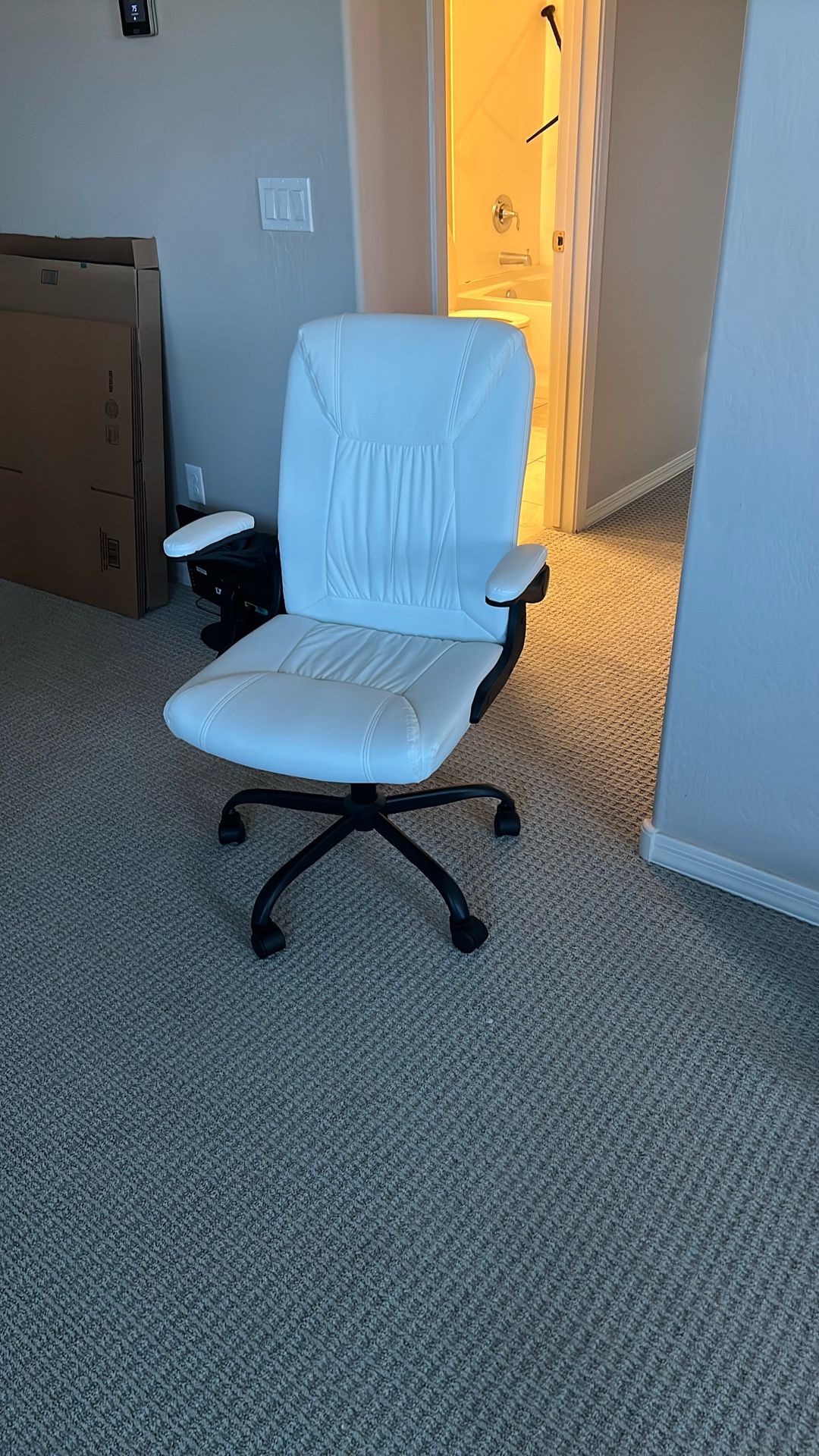 White Rolling Office Desk Chair
