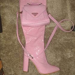 New Pink BOOTS and BAG