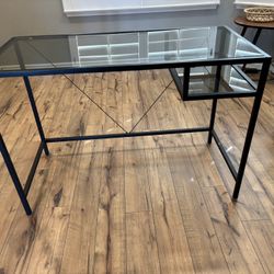 Desk, Metal And Glass 