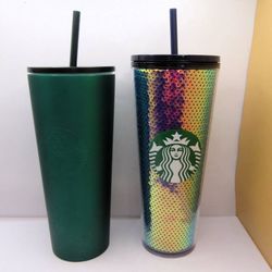 Two Starbucks Venti Tumblers