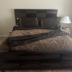Solid Wood King Bed And Dresser 