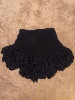 Black Ruffled Ballroom Dancing Skirt with shorts for girls