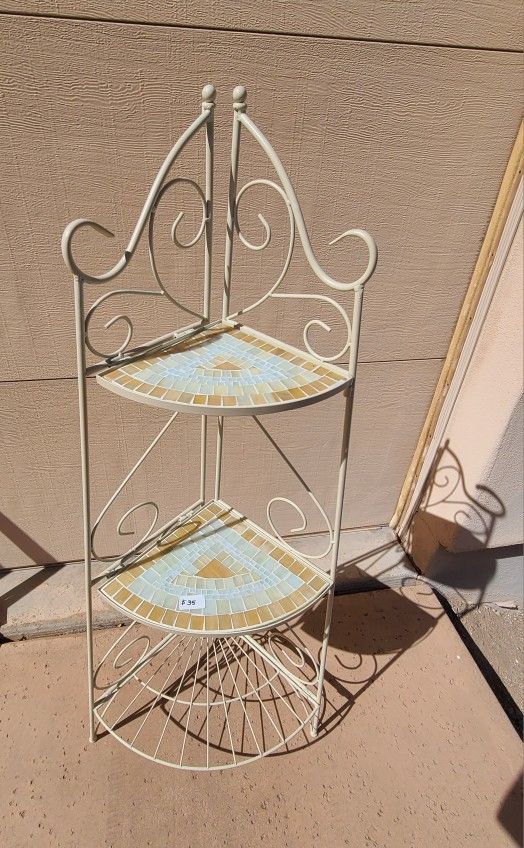 Decorative Corner Stand Metal And Tile