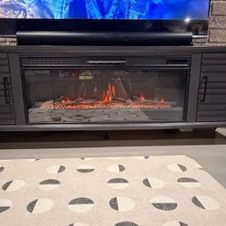 Realcozy Tv Stand 78" Malibu Fireplace TV Stand 