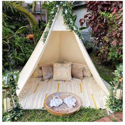 Teepee for Kids, Huge Teepee, Large Tall, Wedding Teepee, Adult Teepee,5 Sides Wide Open Front Teepee Without Door Flaps, Beach Tent