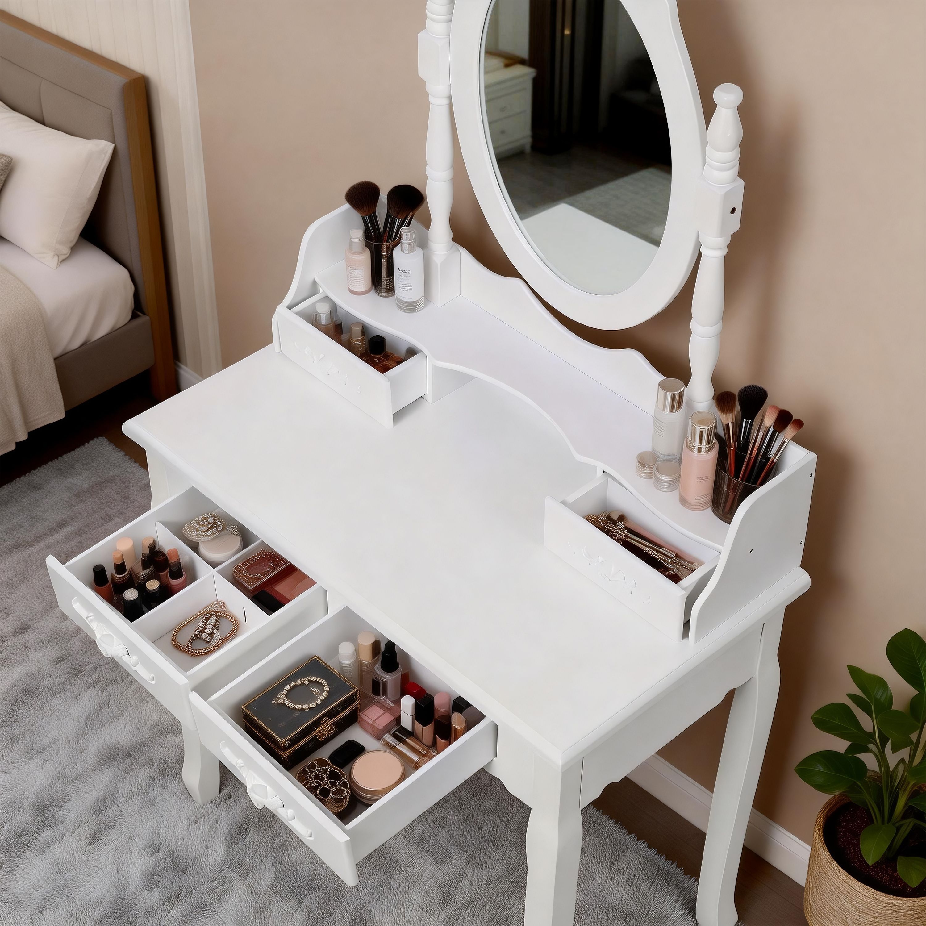 open lace back dress Amazon.com: Bonnlo Princess Vanity Set for Girls Vanity Set with Mirror Dressing  Table for Teens Vanity Desk for Girls Oval Mirror & 4 Drawers, White : Home  & Kitchen