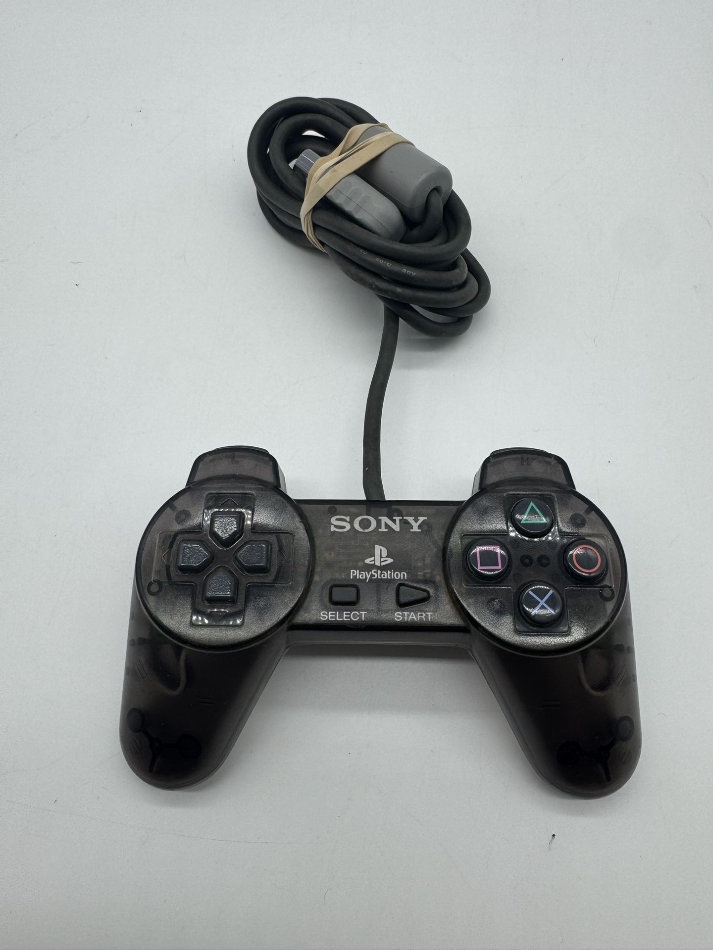 PLAYSTATION PS1 Original OEM Controller Gray Translucent SCPH-1080 Tested Works