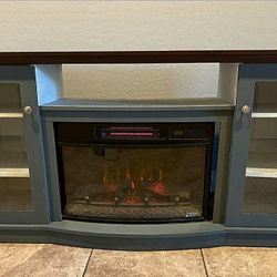 Fireplace tv Stand Farmhouse custom painted 