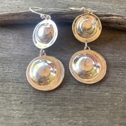  Silpada Sterling Silver Disc Dangle Earrings