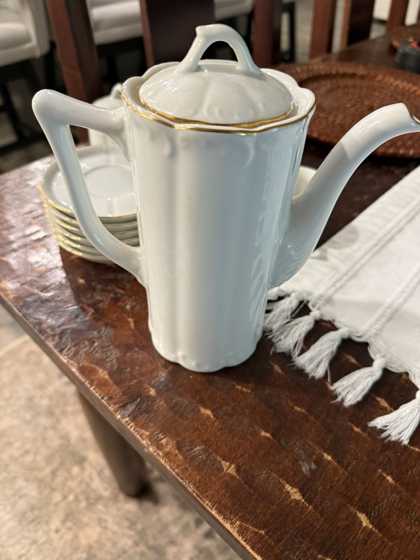 Vintage Bone White 13 Pc Coffee Set - Made in Japan -  Sugar Bowl RosaJems