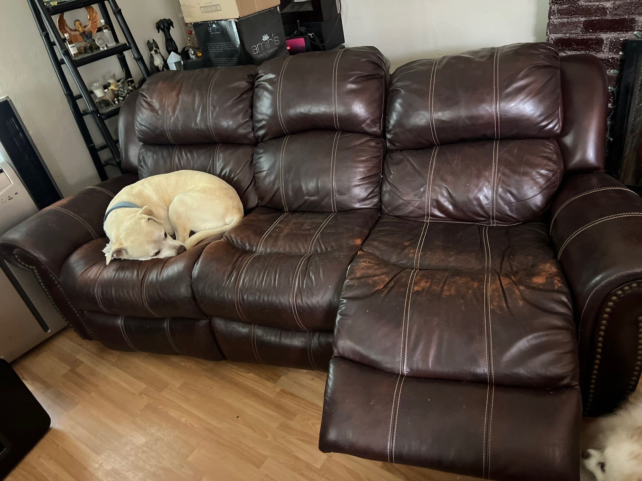 Leather Recliner Couch