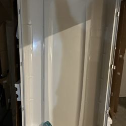 STORE+ 36 in. x 74 1/4 in. 1-Piece Direct-to-Stud Alcove Shower Back Wall in White 