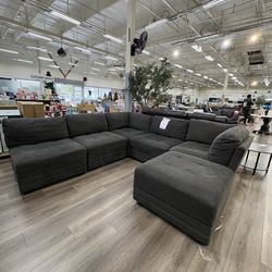 Costco 6pc dark gray fabric modular sectional